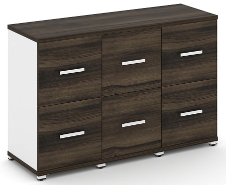 Шкаф три узкие секции, 2 ниши (3 фасада ЛДСП, 1 ниша + 3 фасада ЛДСП, 1 ниша) CN.STU-232 B/W