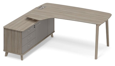 Стoл эргономичный на тумбе левый (тип 4) WOOD ТМ В2 121