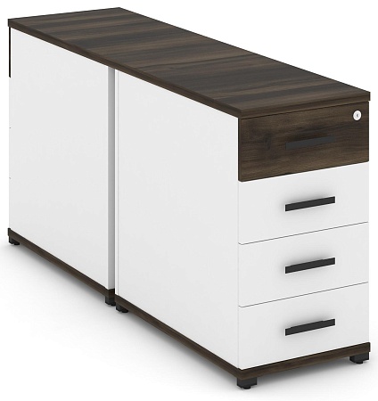 Тумба двухсторонняя опорная/приставная 3 ящика. CN.DTGO-001 B/W