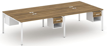 Рабочая станция двухсторонняя с подвесными тумбами на 4 места CN.DRS-140 B/W