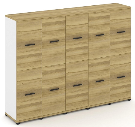 Шкаф пять узких секций, 4 ниши (5 фасадов ЛДСП, 2 ниши + 5 фасадов ЛДСП, 2 ниши) CN.STU-452 B/W