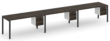 Рабочая станция односторонняя с подвесными тумбами на 3 места CN.ORS-136 B/W