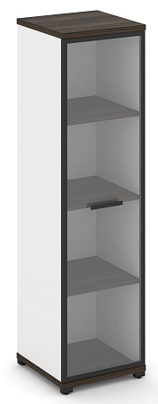 Шкаф одна узкая секция, 4 ниши (фасад стекло прозрачное в раме, 4 ниши) CN.STU-416 RP B/W