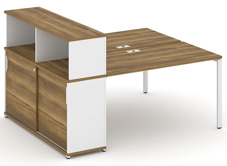 Рабочая станция с опорным шкафом купе с надставкой низкой CN.DRS-239 B/W
