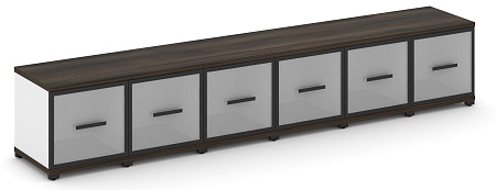 Шкаф шесть узких секций, 1 ниша (6 фасадов стекло белое матовое в раме, 1 ниша) CN.STU-163 RM B/W