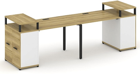 Рабочая станция с опорными распашными шкафами с верхними горизонтами CN.ORS-221 B/W