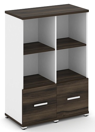 Шкаф две узкие секции, 3 ниши (2 фасада ЛДСП, 1 ниша) CN.STU-321 B/W