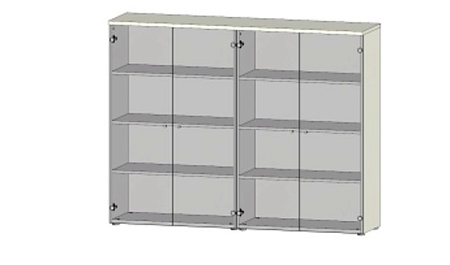 Два средних шкафа со стеклом  CLF529