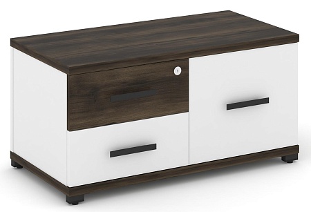 Тумба приставная широкая 2 ящика + 1 распашной фасад. CN.TSP-004 B/W