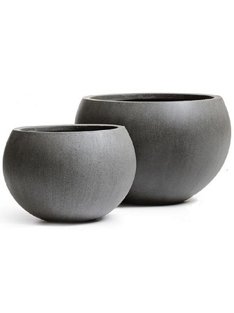 Кашпо TREEZ Effectory Beton Полусфера Тёмно-серый бетон д-43 см, в-29 см