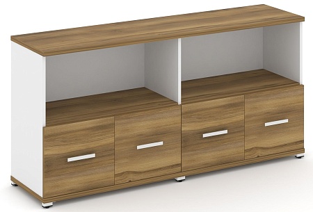 Шкаф две широкие секции, 2 нишии (4 фасада ЛДСП, 1 ниша) CN.STS-221 B/W