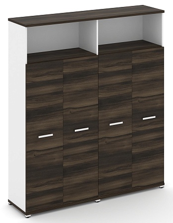 Шкаф две широкие секции, 5 ниш (4 фасада ЛДСП, 4 ниши ) CN.STS-526 B/W