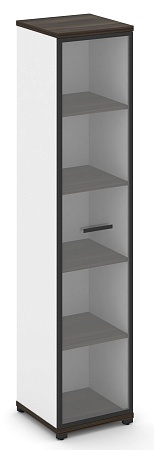 Шкаф одна узкая секция, 5 ниш (фасад стеклопрозрачное в раме, на 5 ниш) CN.STU-518 RP B/W