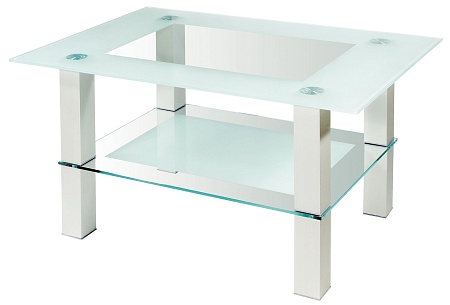 Журнальный столик Кристалл 2 (металлик/прозрачное)