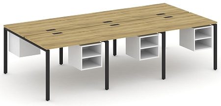 Рабочая станция двухсторонняя с подвесными тумбами на 6 мест CN.DRS-145