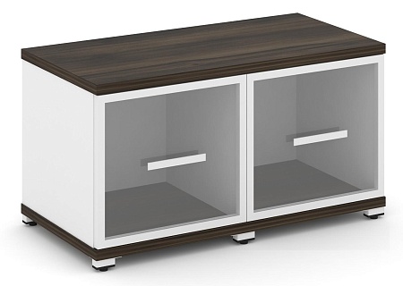 Шкаф две узкие секции, 1 ниша (2 фасада стекло прозрачное в раме, 1 ниша) CN.STU-123 RP B/W