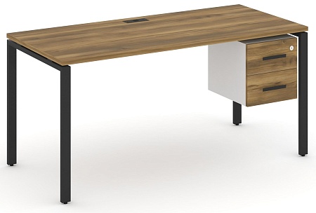 Стол рабочий с подвеснй тумбой с двумя ящиками CN.SP-116 B/W