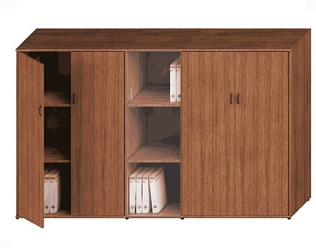 Шкаф комбинированный средний (закрытый + стекло узкий + закрытый) Исп.24