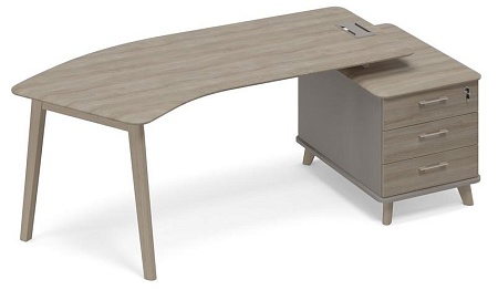 Стол руководителя правый тумба малая (тип 5) WOOD эргономичный ТМ В2 130