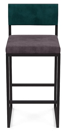 Барный стул Барнс-75 (сидушка velur grey/спинка velur azure) AL 301