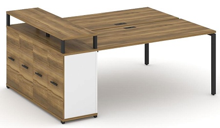 Рабочая станция с опорным распашным шкафом с верхним горизонтом CN.DRS-224 B/W