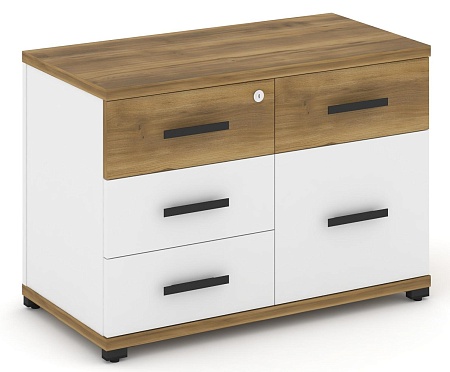 Тумба приставная широкая 4 ящика + 1 распашной фасад. CN.TSP-010 B/W