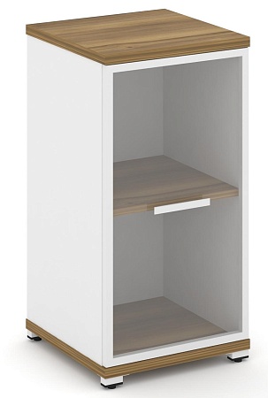 Шкаф одна узкая секция, 2 ниши (фасад стекло прозрачное в раме, 2 ниши) CN.STU-213 RP B/W