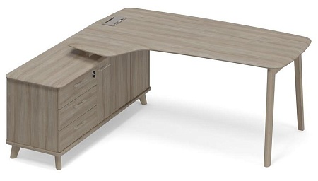 Стoл эргономичный на тумбе левый (тип 4) WOOD ТМ В2 121