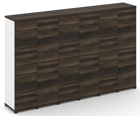 Шкаф шесть узких секций, 4 ниши (6 фасадов ЛДСП, 2 ниши + 6 фасадов ЛДСП, 2 ниши) CN.STU-462 B/W