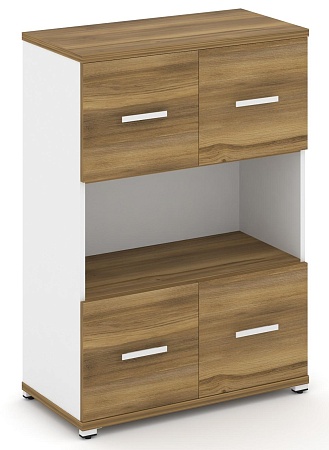 Шкаф две широкие секции, 3 ниши (2 фасада ЛДСП, 1 ниша + 2 фасада ЛДСП, 1 ниша) CN.STS-315 B/W