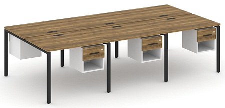 Рабочая станция двухсторонняя с подвесными тумбами на 6 мест CN.DRS-157 B/W