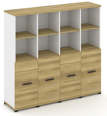 Шкаф четыре узкие секции, 4 ниши (4 фасада ЛДСП, 2 ниши) CN.STU-441 B/W