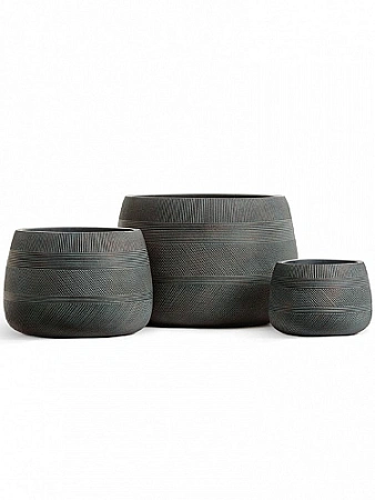 Кашпо TREEZ ERGO Graphics Низкая чаша Окись с медной патиной в-37 см, д-55 см