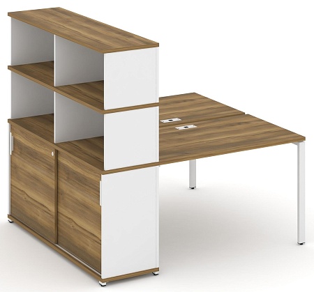 Рабочая станция с опорным шкафом купе с надставкой высокой CN.DRS-242 B/W