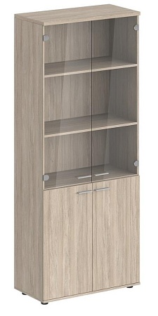 Шкаф высокий, 4-х дв., со стеклом, з.ст HDF SG.801