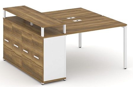 Рабочая станция с опорным распашным шкафом с верхним горизонтом CN.DRS-222 B/W