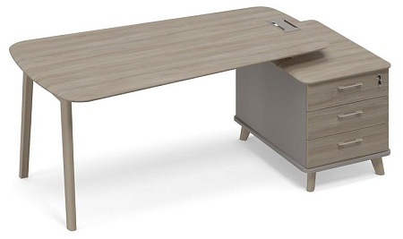 Стол руководителя на опорной тумбе малой (тип 3) WOOD ТМ В2 119