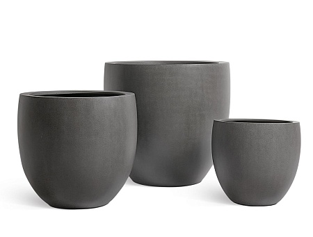 Кашпо Treez Effectory Beton Большой округлый конус Тёмно-серый бетон д-90 см, в-86 см