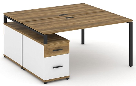 Рабочая станция на 2 места с двухсторонней опорной тумбой CN.DRS-308 B/W