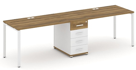 Рабочая станция на 2 места с одной опорной тумбой CN.ORS-402 B/W