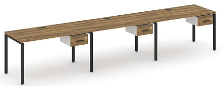 Рабочая станция односторонняя с подвесными тумбами на 3 места CN.ORS-131 B/W