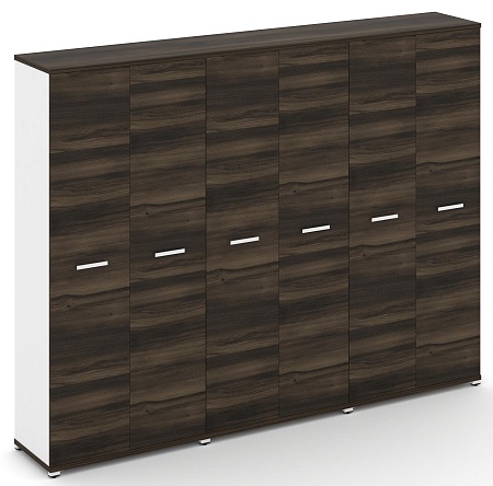 Шкаф три широкие секции, 5 ниш (6 фасадов ЛДСП,  5 ниш) CN.STS-538 B/W