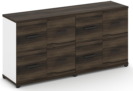 Шкаф две широкие секции, 2 нишии (4 фасада ЛДСП, 1 ниша + 4 фасада ЛДСП, 1 ниша) CN.STS-222 B/W