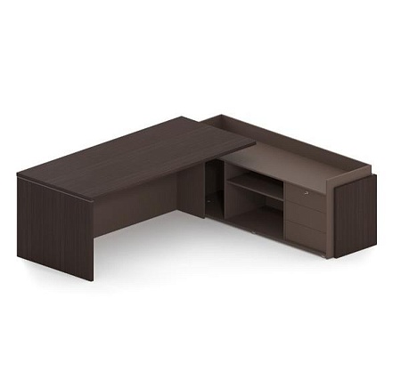 Стол руководителя на опорной тумбе с накладными фасадами SN12.2319R