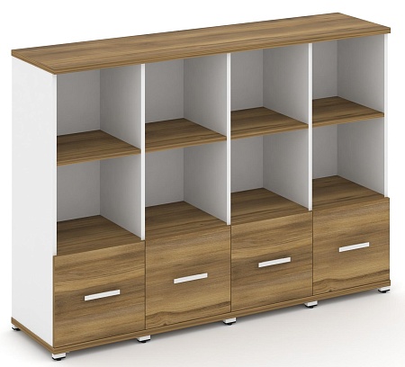 Шкаф четыре узкие секции, 3 ниши (4 фасада ЛДСП, 1 ниша) CN.STU-341 B/W