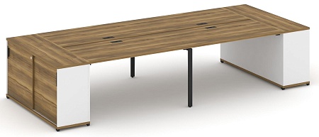 Рабочая станция с опорными шкафами купе CN.DRS-279 B/W