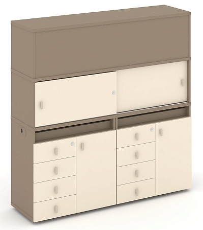 Набор №6. Тумба двойная + высокая надставка ES.NB.2V-6