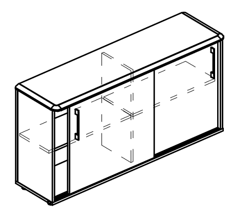 Шкаф-купе низкий (топ МДФ) МР 303