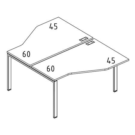 Рабочая станция со столами эргономичными  А4 Б1 186 БП