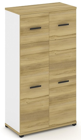 Шкаф две широкие секции, 4 ниши (2 фасада ЛДСП, 3 ниши + 2 фасада ЛДСП, 1 ниша) CN.STS-414 B/W